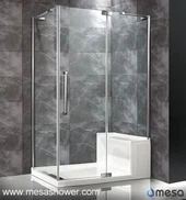 Hjørne Pivot dusj dør med akryl sete For gamle mennesker