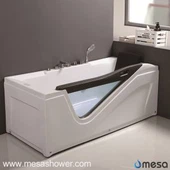 Uregelmessig Form Moderne Design Hjørne Rektangulær ABS Glass Massasje Whirlpool Jacuzzi Boblebad Badekar for rask levering