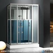 Stort frittstående rektangulært massasjedusj med lav skuff M-530-CY