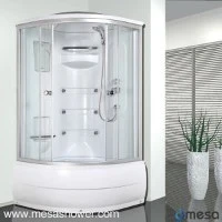 1/4 Round Corner High Tray Tub og Massasje Dusjrom Combo MER-8032