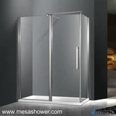 Moderne Frameless Dusjhylle med svingdør med bredt åpningsområde
