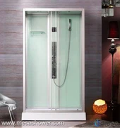 Stående alene Rektangulært dusjrom med glidende glassdør