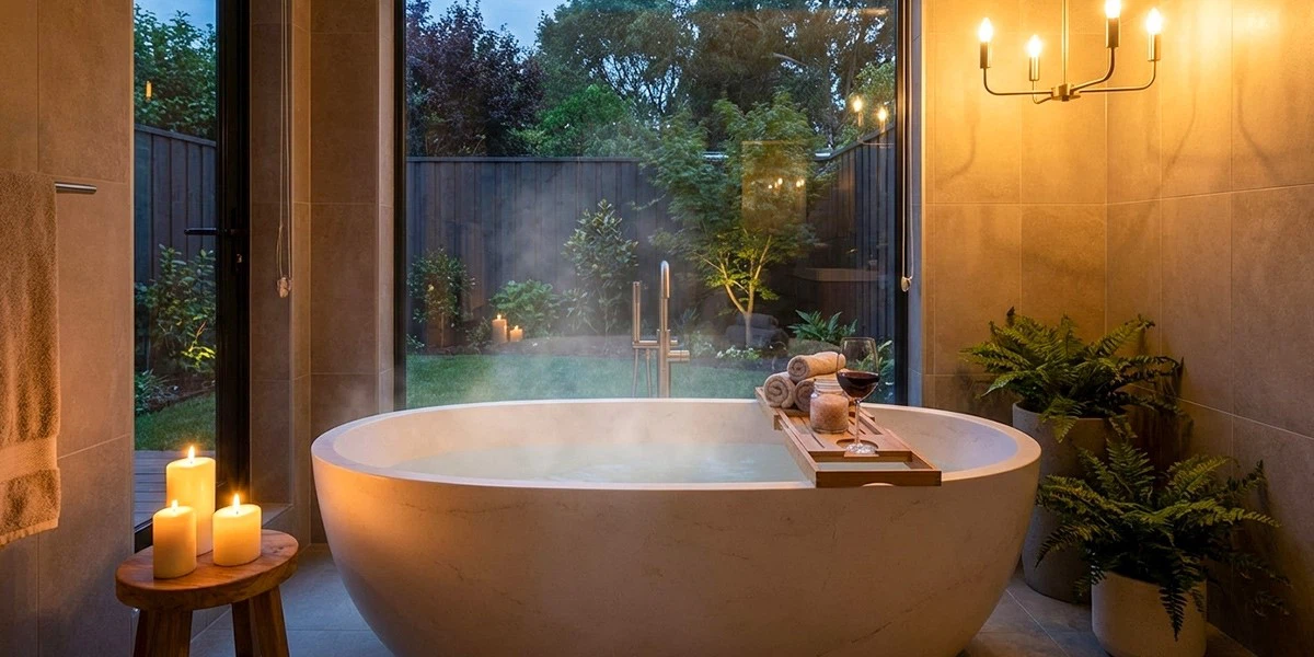 Luxury freestanding acrylic bathtub for master suite Luxury freestanding acrylic bathtub for master suite