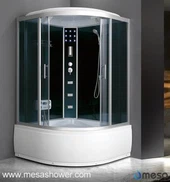 Vifteform akryl badekar dusjkabinetter med 2 glassdør