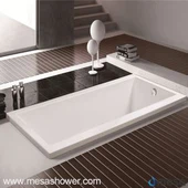 Enkel Design Økonomisk Hvit Akryl Rektangel Drop-in Soaking Hot Tub