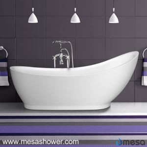 Rent hvit akryl uregelmessig oval japansk soaking boblebad MEC3157