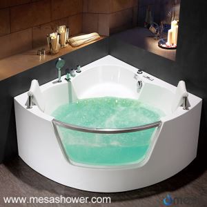 To 2 person luksus hjørne akryl glassfiber glass varmt salg badekar whirlpool massasje jetted bad badekar med billig pris