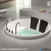 To Person Stort Stort Hvitt Akryl Rund Innlegg Soaking Tub